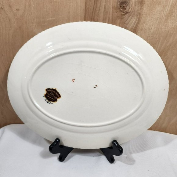 Johnson Bros WindsorWare English Rose Oval Platter 12" vintage pink floral dish - Picture 6 of 10